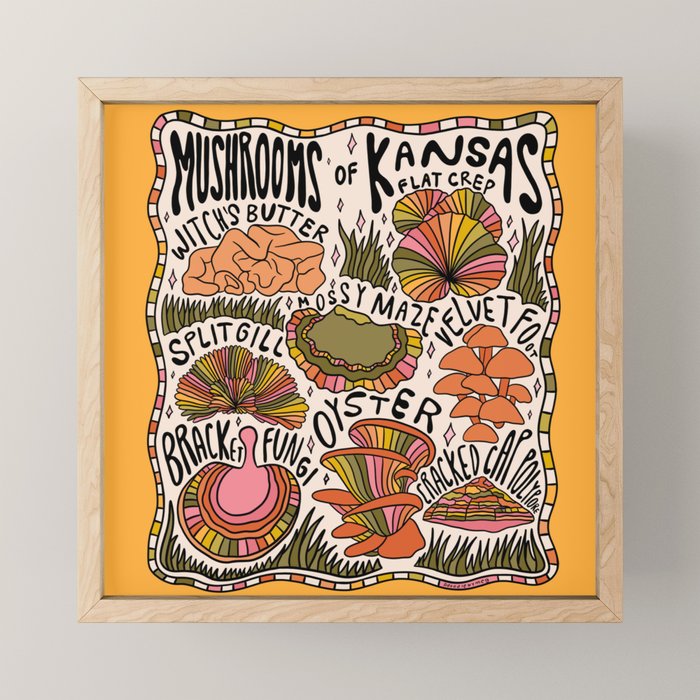 Mushrooms of Kansas Mini Art Print Gallery Image 1