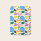 Retro cartoon sticker label pattern Bath Mat Gallery Image 1