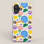 Retro cartoon sticker label pattern iPhone Case Gallery Image 1