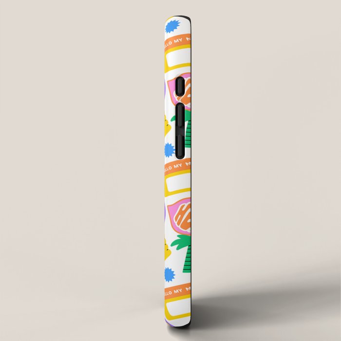 Retro cartoon sticker label pattern iPhone Case Gallery Image 2