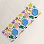 Retro cartoon sticker label pattern Yoga Mat Gallery Image 1