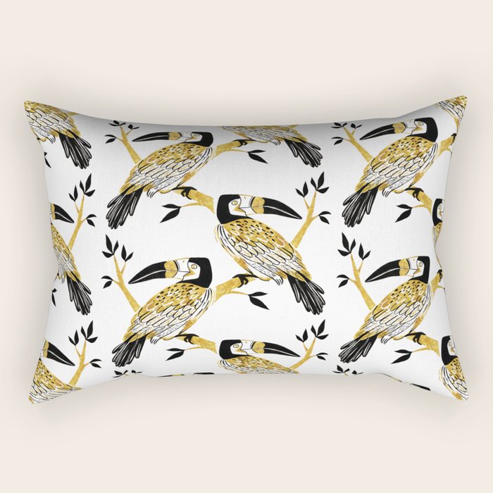 Golden Toucan Rectangular Pillow Gallery Image 1