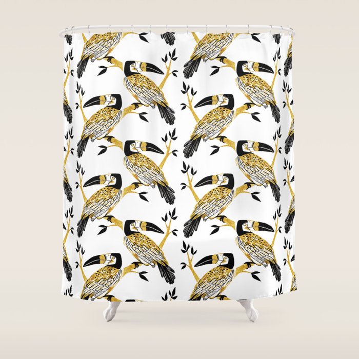 Golden Toucan Shower Curtain Gallery Image 1