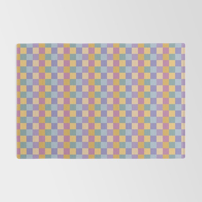 Checkered Multicolor Pattern XXXV Colorful 90s Rug Gallery Image 2