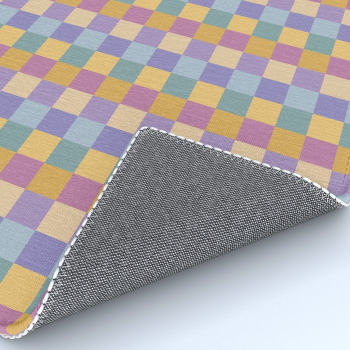Checkered Multicolor Pattern XXXV Colorful 90s Rug Gallery Image 4