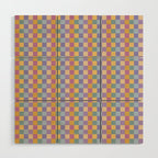 Checkered Multicolor Pattern XXXV Colorful 90s Wood Wall Art Gallery Image 1