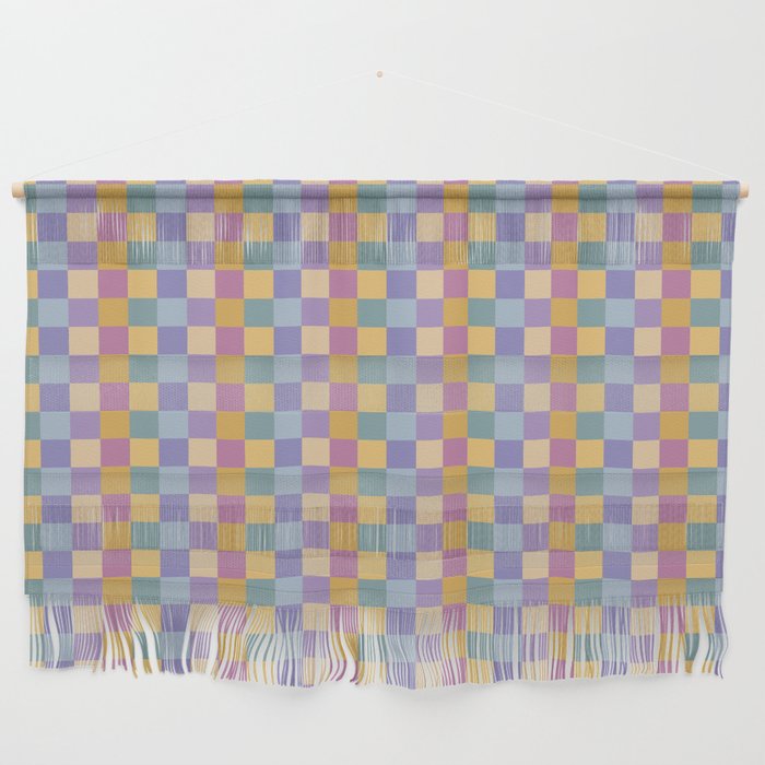 Checkered Multicolor Pattern XXXV Colorful 90s Wall Hanging Gallery Image 1