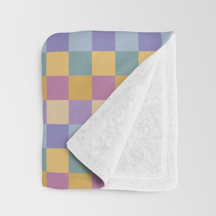 Checkered Multicolor Pattern XXXV Colorful 90s Throw Blanket Gallery Image 3