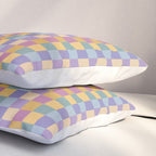 Checkered Multicolor Pattern XXXV Colorful 90s Pillow Sham Gallery Image 3