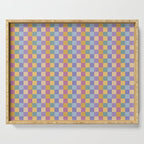 Checkered Multicolor Pattern XXXV Colorful 90s Serving Tray Gallery Image 1