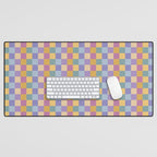 Checkered Multicolor Pattern XXXV Colorful 90s Desk Mat Gallery Image 1