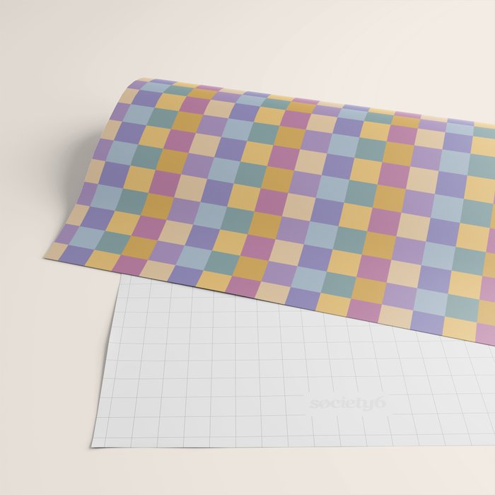 Checkered Multicolor Pattern XXXV Colorful 90s Wrapping Paper Gallery Image 2