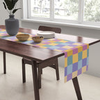 Checkered Multicolor Pattern XXXV Colorful 90s Table Runner Gallery Image 2