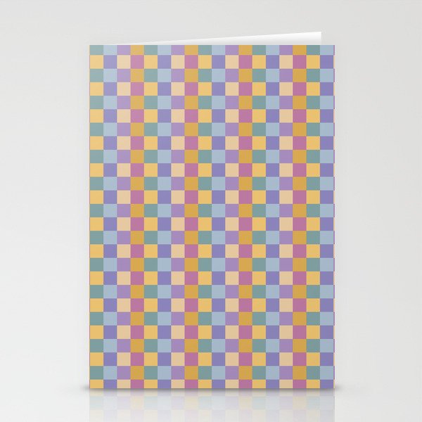 Checkered Multicolor Pattern XXXV Colorful 90s Stationery Card Gallery Image 1