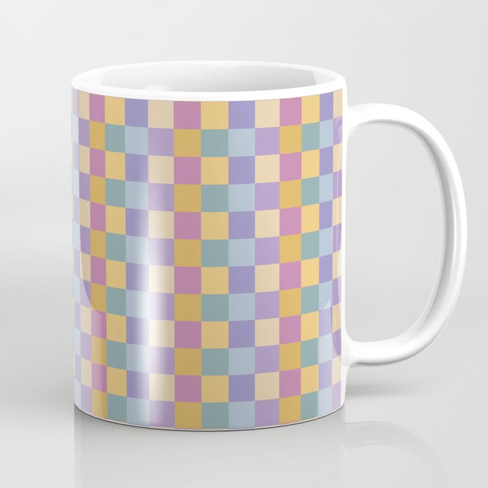 Checkered Multicolor Pattern XXXV Colorful 90s Coffee Mug Gallery Image 1