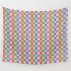 Checkered Multicolor Pattern XXXV Colorful 90s Wall Tapestry Gallery Image 4