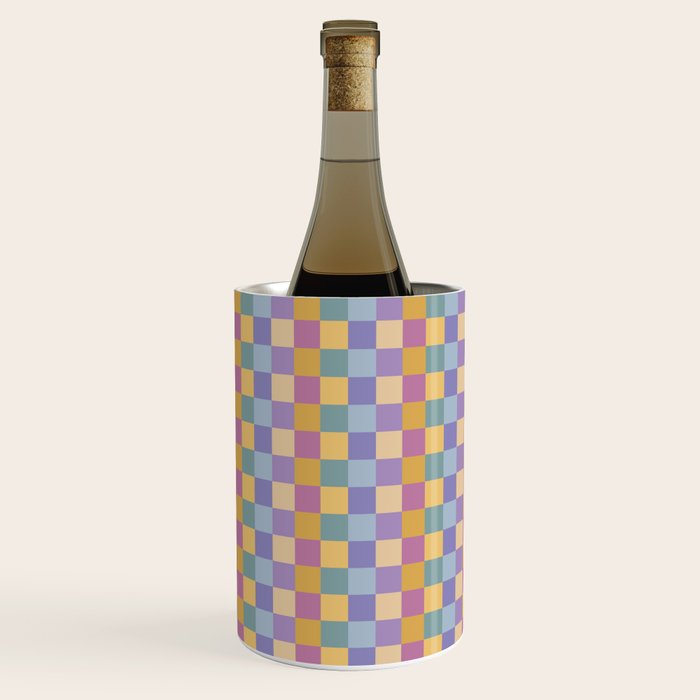 Checkered Multicolor Pattern XXXV Colorful 90s Wine Chiller Gallery Image 1