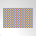 Checkered Multicolor Pattern XXXV Colorful 90s Welcome Mat Gallery Image 1