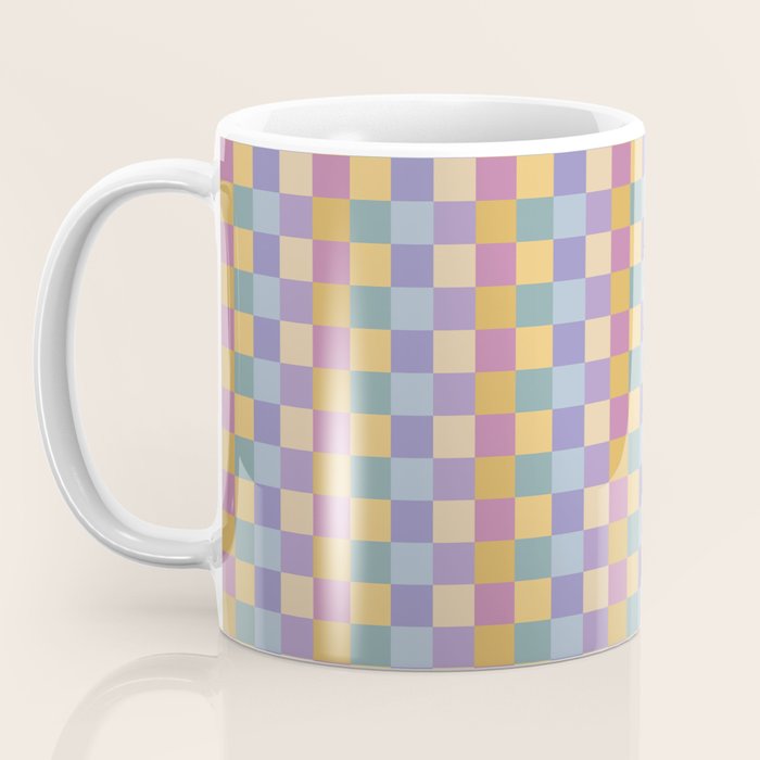Checkered Multicolor Pattern XXXV Colorful 90s Coffee Mug Gallery Image 3