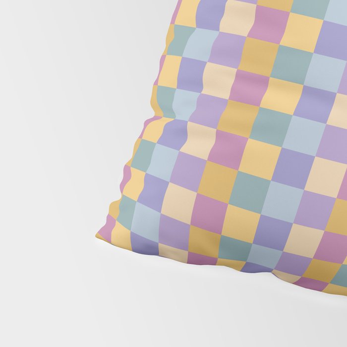 Checkered Multicolor Pattern XXXV Colorful 90s Pillow Sham Gallery Image 4