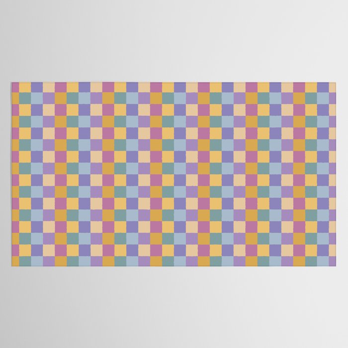 Checkered Multicolor Pattern XXXV Colorful 90s Tablecloth Gallery Image 2