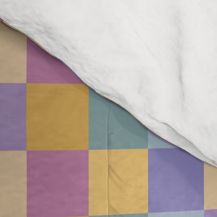 Checkered Multicolor Pattern XXXV Colorful 90s Comforter Gallery Image 4