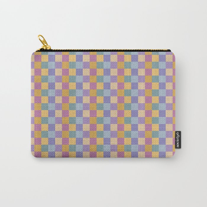 Checkered Multicolor Pattern XXXV Colorful 90s Carry All Pouch Gallery Image 1