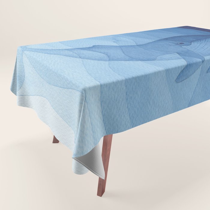 Whale blue ocean Tablecloth Gallery Image 1