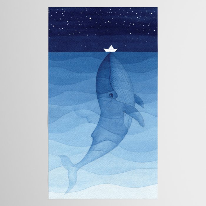 Whale blue ocean Tablecloth Gallery Image 2