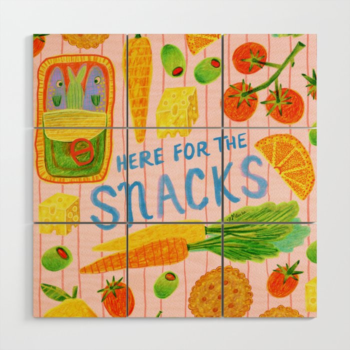 Kitchen Snacks & Apps in Berry Pink Wood Wall Art Gallery Image 1