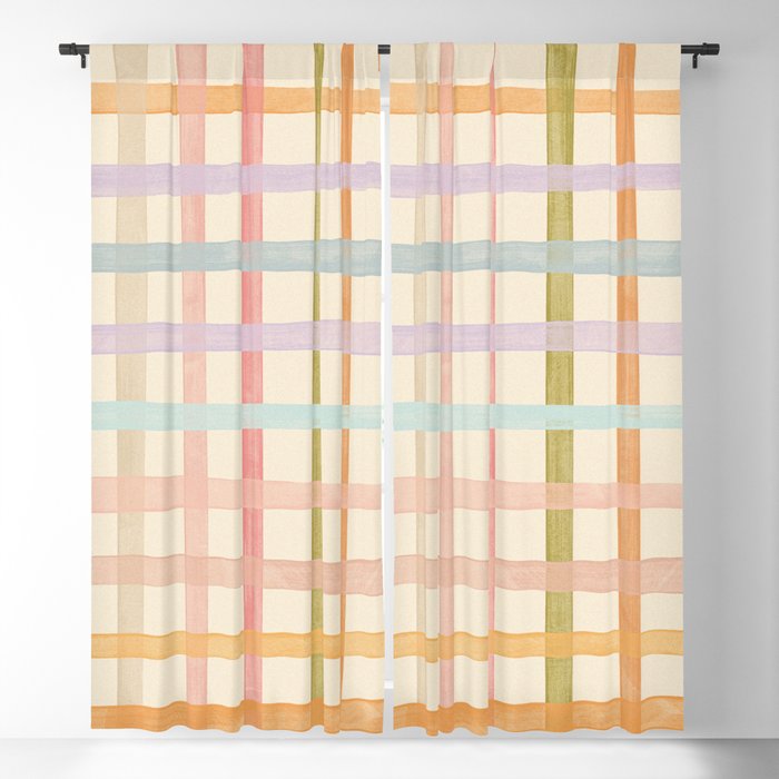 Pastel plaid Window Curtain