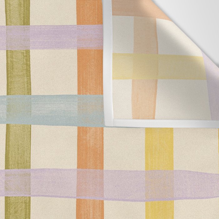 Pastel plaid Wall Tapestry Gallery Image 3