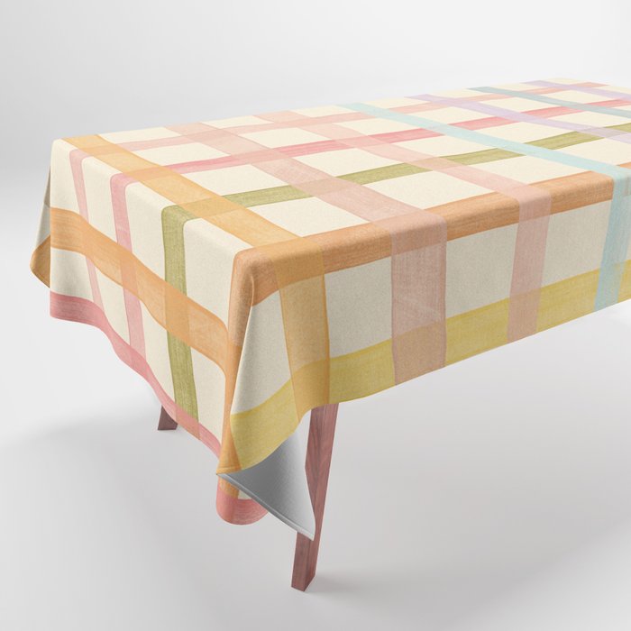 Pastel plaid Tablecloth Gallery Image 1