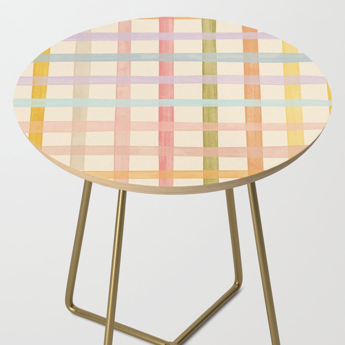 Pastel plaid Side Table Gallery Image 2