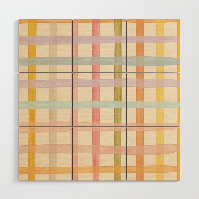 Pastel plaid Wood Wall Art Gallery Image 1