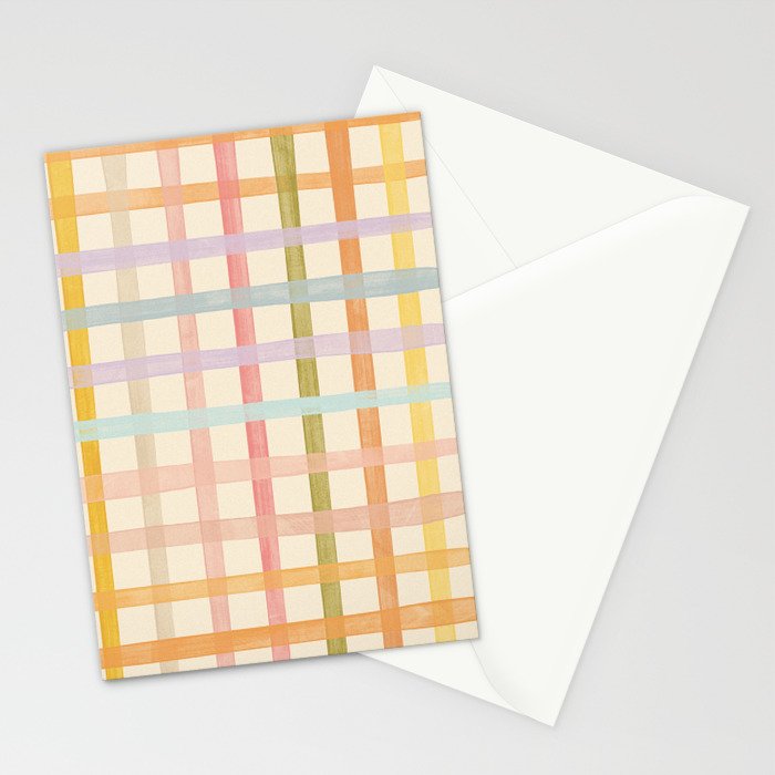 Pastel plaid Stationery Card Gallery Image 2