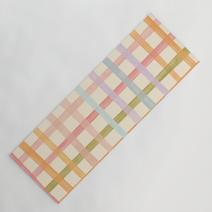 Pastel plaid Yoga Mat Gallery Image 1