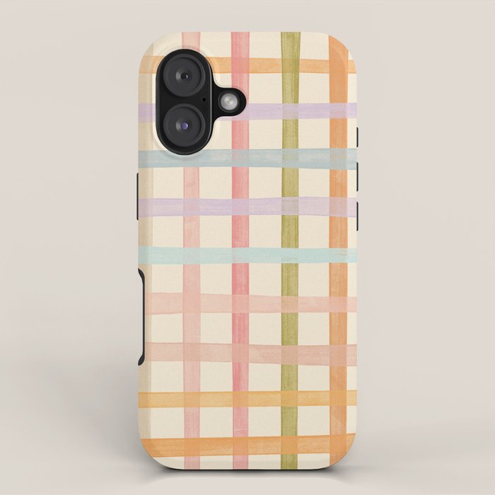 Pastel plaid iPhone Case Gallery Image 1