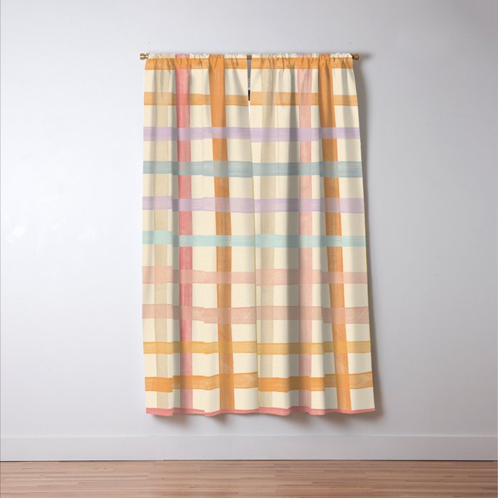 Pastel plaid Window Curtain Gallery Image 3