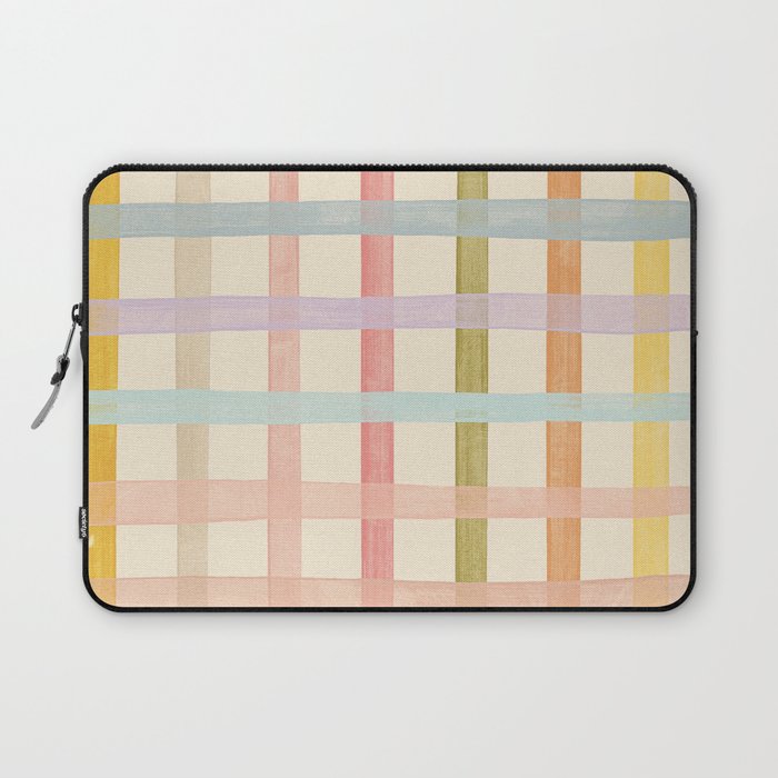 Pastel plaid Laptop Sleeve Gallery Image 1