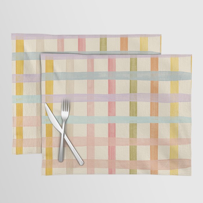 Pastel plaid Placemat Gallery Image 1
