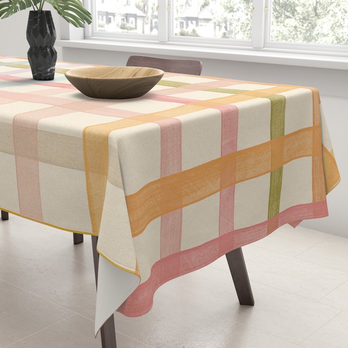 Pastel plaid Tablecloth Gallery Image 3