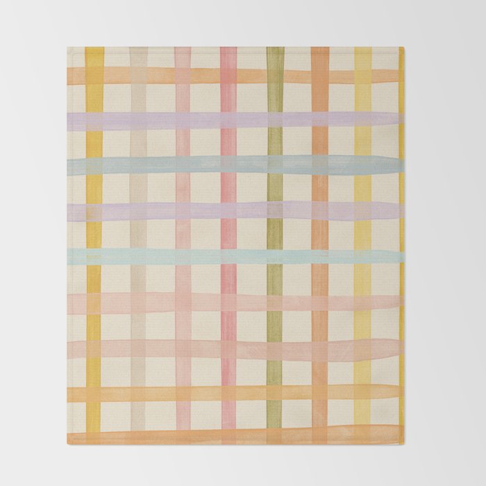 Pastel plaid Throw Blanket Gallery Image 2