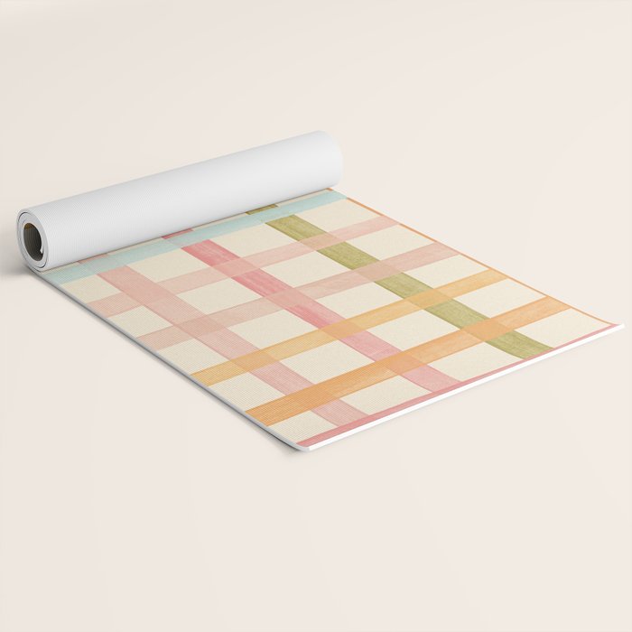 Pastel plaid Yoga Mat Gallery Image 2