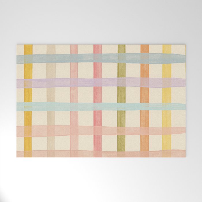 Pastel plaid Welcome Mat Gallery Image 1