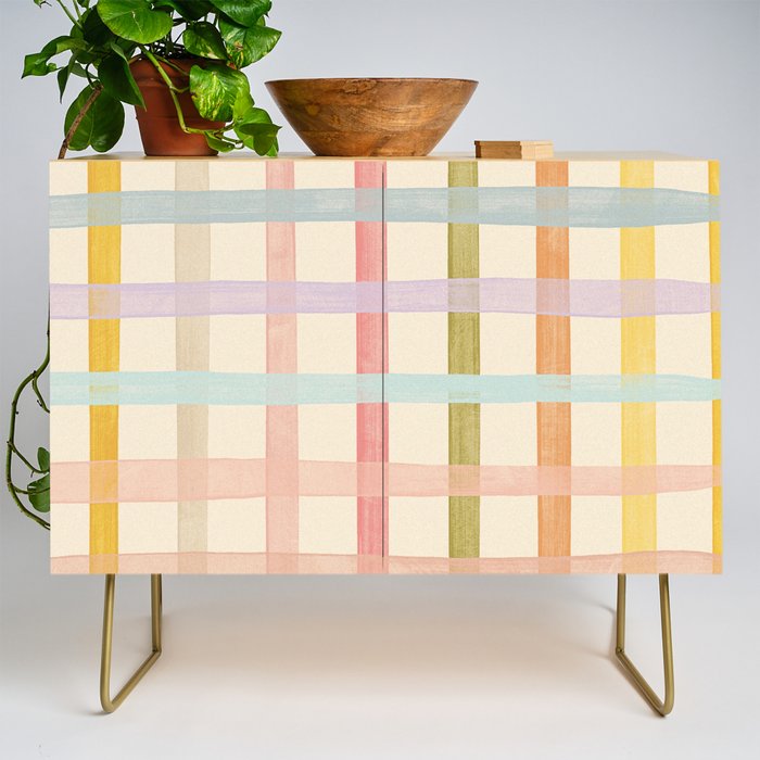 Pastel plaid Credenza Gallery Image 1