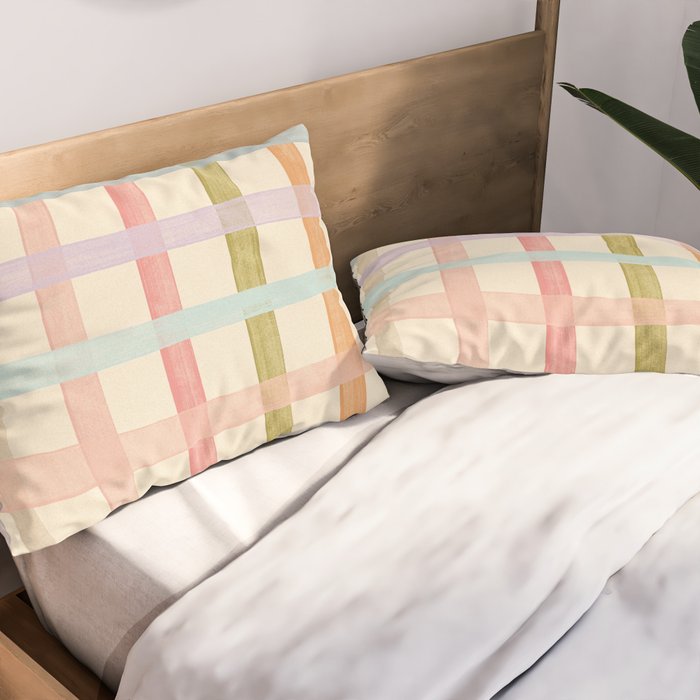 Pastel plaid Pillow Sham Gallery Image 2