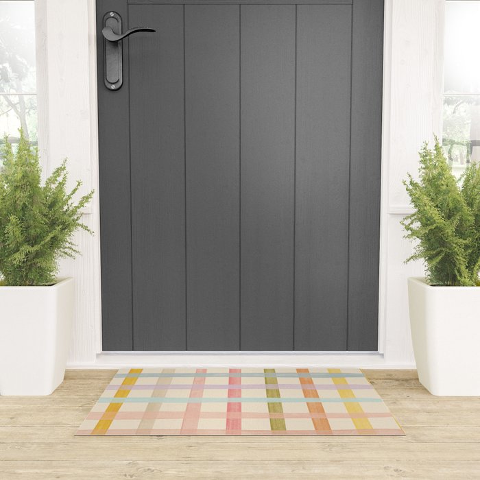 Pastel plaid Welcome Mat Gallery Image 3