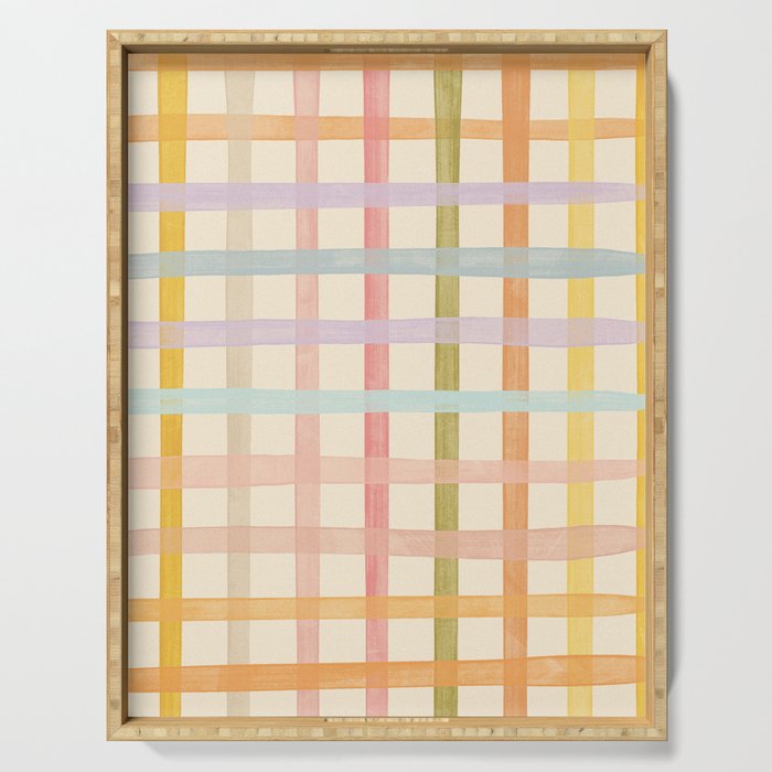 Pastel plaid Serving Tray Gallery Image 1