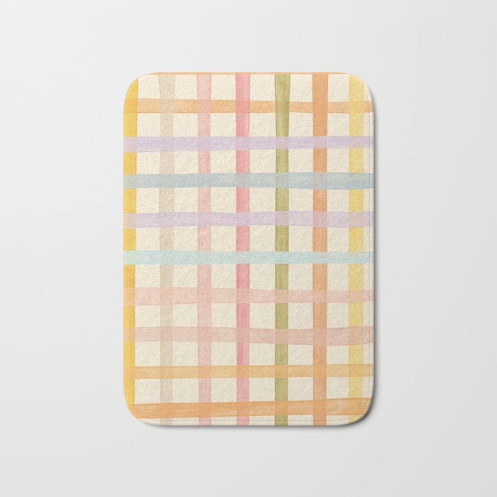 Pastel plaid Bath Mat Gallery Image 1
